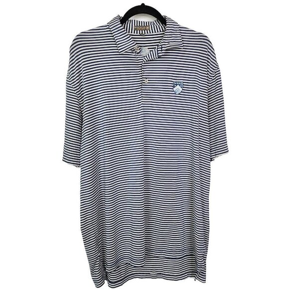Peter Millar Summer Comfort Competition Stripe Stretch Jersey Polo Large Blue - Picture 1 of 11